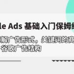 Google Ads 基础入门，系统拆解广告形式/关键词的商业认知/谷歌广告结构