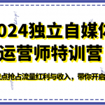 2024独立自媒体运营师特训营-必备知识点抢占流量红利与收入，带你开启未来之路