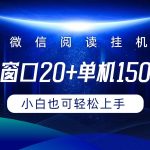 （9994期）微信阅读挂机实现躺着单窗口20+单机150+小白可以轻松上手