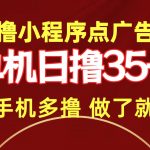 （9956期）0撸小程序点广告   单机日撸35+ 多机器多撸 做了就一定有