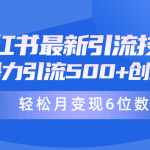 （9871期）日引500+月变现六位数24年最新小红书暴力引流兼职粉教程