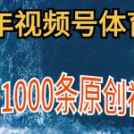 （9810期）2024年体育赛道视频号，新手轻松操作， 日产1000条原创视频,多账号多撸分成