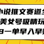 （9776期）快手小说推文赛道全新升级，美女号吸睛玩法，18一单早入早赚