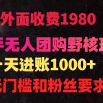 （9638期）快手无人团购带货野核玩法，一天4位数 无任何门槛