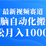 （9446期）最新视频赛道 无脑自动化搬运 轻松月入10000+