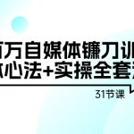 （9157期）年入百万自媒体镰刀训练营：自媒体心法+实操全套流程（31节课）