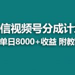 （9087期）【蓝海项目】视频号分成计划，快速开通收益，单天爆单8000+，送玩法教程