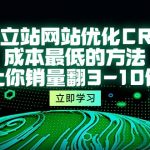 （10173期）独立站网站优化CRO，成本最低的方法，让你销量翻3-10倍（5节课）