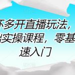 短循环多开直播玩法，直播0基础实操课程，零基础快速入门