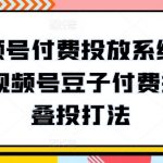 视频号付费投放系统课程，视频号豆子付费投放·叠投打法