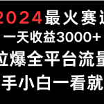 2024最火赛道，一天收一3000+.拉爆全平台流量，新手小白一看就会