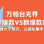 万相台无界-单爆款VS群爆款班：选择大于努力，让团队事半功倍（16节课）