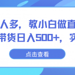 越普通越人多，教小白做直播，不露脸直播带货日入500+，实战教学