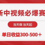 （10105期）最新中视频必爆赛道，当天做当天起，单日收益300-500＋！