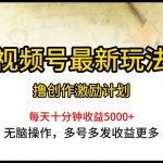 （10087期）视频号最新玩法，每日一小时月入5000+