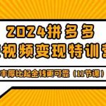 2024拼多多短视频变现特训营，知识的丰厚比起金钱更可靠（11节课）