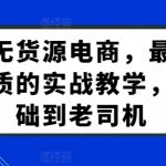 淘宝无货源电商，最全面最优质的实战教学，从基础到老司机