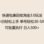 快递包裹回收淘金3.0玩法 无需任何押金 小白轻松上手