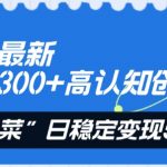 知乎最新日引300+高认知创业粉，“割韭菜”日稳定变现5000+