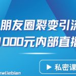 分享一条朋友圈裂变引流自动成交2小时1000元内部直播课