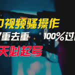 中视频骚操作，双重去重100%过原创，3天比必起号，简单无脑，月入3W+