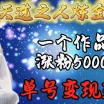 天选之人炼金项目，一个作品涨粉5000+，单号变现3.6w