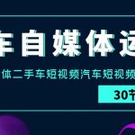 汽车自媒体运营实战课：汽车新媒体二手车短视频汽车短视频运营教程