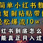 小红书博主到底怎么做，才能复制粘贴不封号，还能爆流引流疯狂变现，全是干货