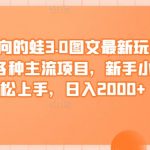 反方向的蛙3.0图文最新玩法，隐身各种主流项目，新手小白轻松上手，日入2000+