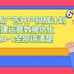 信息流广告开户投放计划搭建运营数据优化，从0-1全部讲清楚（20节课）