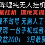 哔哩哔哩纯无脑挂机卖课 单号日收益200+ 手机就能做