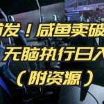 全网首发！咸鱼卖破解版小游戏，无脑执行日入300+（附资源）