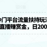 2024最新冷门平台流量扶持玩法，无人游戏直播赚赏金，日200+