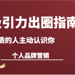 吸引力出圈指南-让优质的人主动认识你-个人品牌营销（13节课）