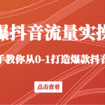 引爆抖音流量实操课，手把手教你从0-1打造爆款抖音账号（27节课）