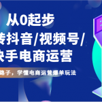 从0起步玩转抖音/视频号/快手电商运营 告别野路子，学懂电商运营爆单玩法