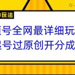 视频号全网最详细玩法，起号过原创开分成，小白跟着视频一步一步去操作