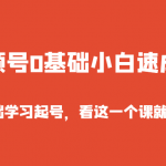 视频号0基础小白速成课，0基础学习起号，看这一个课就够了！