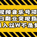 中视频音乐号项目：小白副业变现指南，月入过W不是梦。