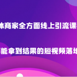 实体商家全方面线上引流课程，商家都能拿到结果的短视频落地方法