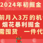 年前月入3万+的机会，烟花暴利掘金，无需囤货，一件代发