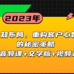 认知布局，重构客户心智的秘密策略，三天音频课+文字版+视频录像