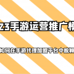 2023手游运营推广模式，教你如何在手游代理加盟平台中脱颖而出