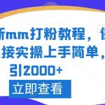 2024最新mm打粉教程，保姆教学，直接实操上手简单，日引2000+