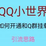 最近很火的QQ小世界视频挂群实操来了，小白即可操作，每天进群1000＋