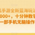 孤独战机手游全新蓝海玩法，单视频变现2000+，十分钟教学，小白一部手机无脑操作