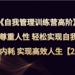 自我管理训练营高阶 带你尊重人性 轻松实现自我管理 告别内耗 实现高效人生【22期】