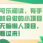 可乐阅读，有手就会做的小项目，无脑懒人项目