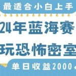 2024年蓝海赛道玩恐怖密室日入2000+，无需露脸，不要担心不会玩游戏，小白直接上手，保姆式教学