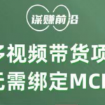 多多视频带货项目，个人可操作，无需绑定mcn